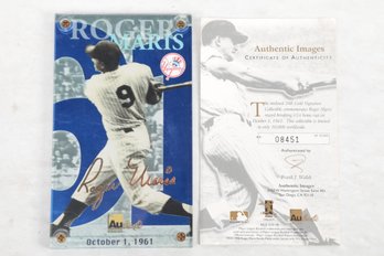 1996 Authentic Images Roger Maris 24K Gold Signature Card LE #08451/10,000 COA