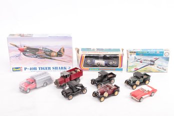 Group Of Vintage Toy Cars And Model Airplanes Kits