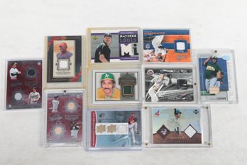 Lot Of 10 Baseball Material Bat Cards Randy Johnson Ryan Howard More