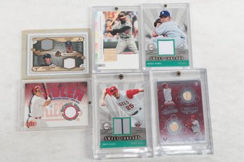 Lot Of 6 Baseball Material Bat Cards Verlander Frank Robinson More
