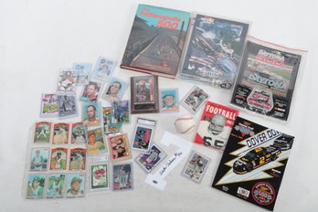 Assorted Sports Cards And Memorabilia Box Lot