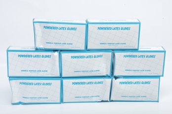 8 Boxes Of 100 Powdered Latex Gloves Size Xl