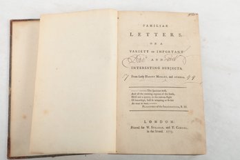 1773 Women: (With Subscribers List) FAMILIAR LETTERS. ON A VARIETY OF IMPORTANT SUBJECTS