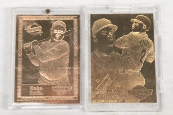 Lot Of 2 Gold Baseball Cards Babe Ruth And Ken Griffey Jr