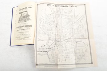 Map Of Indianapolis, Luther R. Martin-- Historical Sketch, Ads, Illustrations