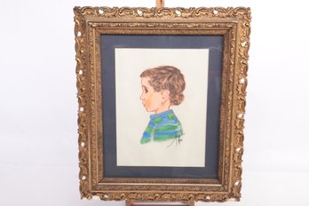Framed Painting Of The Boy - Artist Signed