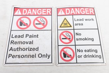 2 Metal 'DANGER Lead Paint Removal' Signs