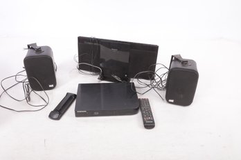 Panasonic SC-HC25 Ihome, Samsung BlueRay Player, CSI SP-100 Outdoor Speakers