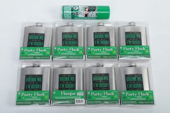 8 New Irish Flasks And 1 Can Of Green Hair Spray