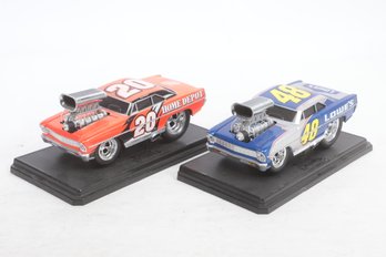 Muscle Machines 1/18 Scale Tony Stewart 20 Home Depot  And Jimmy Johnson #48 Lowes 1967 Chevy Nova