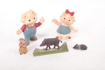 Grouping Of Vintage Ceramic & Sandcast Pigs