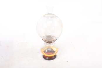 Antique Clear Glass P & A Oil Lamp With Globe & Shade