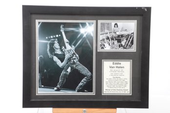 Framed Eddie Van Halen Photo & Stats