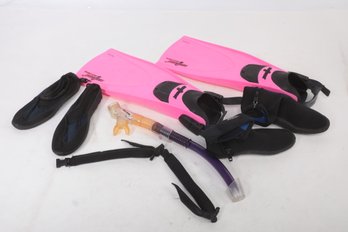 Lot Of Women's Snorkeling Equipment--Seaquest Small Flippers & More
