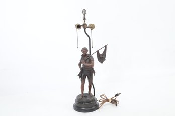 1920's Bronz Finish Vagabond Figural Lamp