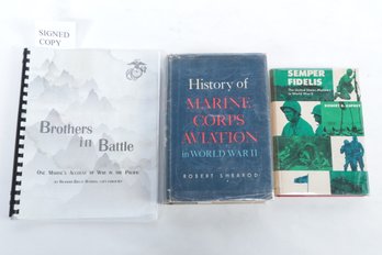 3 Marine Corps Books ~ 1 Signed