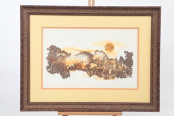 Framed Artist Proof, Signed Lithograph (1 Of 2) Titled ' Horse Latitude'