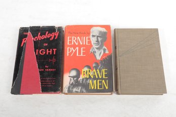 3 On War ERNIE PYLE BRAVE MEN, The Psychology Of Flight BY ALEX VARNEY ,  Paratroops BY MAJOR F. O. MIKSCHE