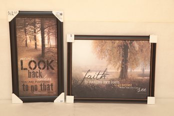 2 Framed Prints: Nature Scene W/Positive Quotes