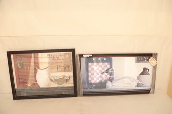 2 Framed Prints: 'Checkers & Slate' Ray Hendershot & 'Perfect Peace' Pam Britton