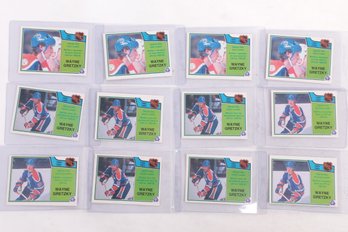 Lot Of 12 1983-84 O-Pee-Chee WAYNE GRETZKY #215/216/217 Cards
