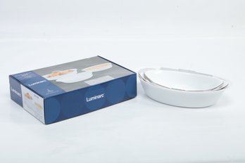 Luminarc - 3 Casserole Dish Set - 3.2qt, 2.1qt, And 1.3qt - Light And Durable - New In Original Box