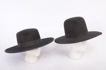 2 Antique Felt 'Rancher Hats' 5x (size 7) & Lenox (size 7 1/4)