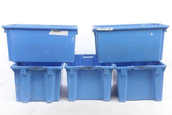 Lot Of 5 Stackable Bins 23 X 15 X 11