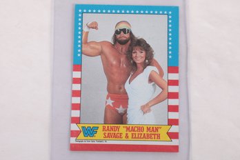 1987 Topps WWF Randy 'Macho Man' Savage & Elizabeth Trading Card #7