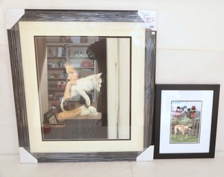 2 Framed Prints: 'Sarah' & 'Game Delay' From Linda McManus Images