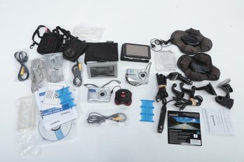 2 Garmin GPS Units W/Accessories & 2 Olympus Digital Cameras