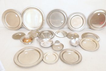 Grouping Of Vintage Pewter: Plates & Dishes