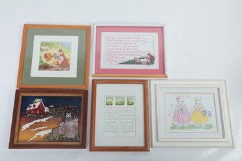 Mixed Grouping Of Prints & Framed Wall Decor