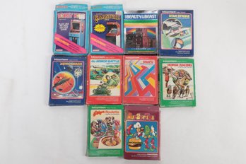 Group Of 10 Vintage Intellivision Video Games Cartridges With Original Boxes