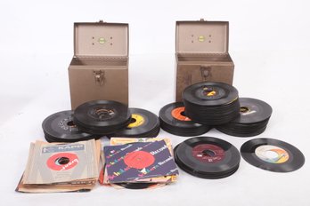 Grouping Of Mixed Genre 45s (Mostly For Decor Or Crafting)