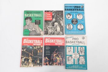 Group Of 1970's Pro Basketball Factbooks Plus 1965 NBA Guide And 1955 Collegiate Basketball Record Book