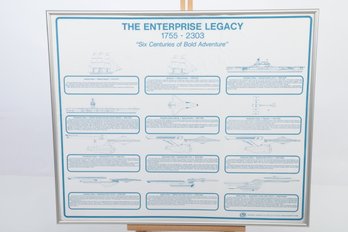 Framed Poster Of The Enterprise Legacy 1755-2303 'Six Centuries Of Bold Adventure'