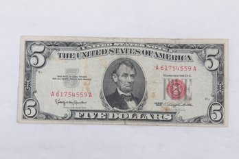 1963 Series Red Seal $5 Dollar Bill