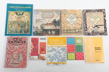 Textiles 8 Books & Pamphlets On Embroidery, Samplers, Etc