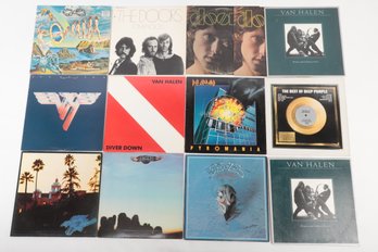 Grouping Of 13 Original Vinyl LP's: Van Halen, Eagles, Deep Purple, The Doors, Deep Purple & Def Leppard