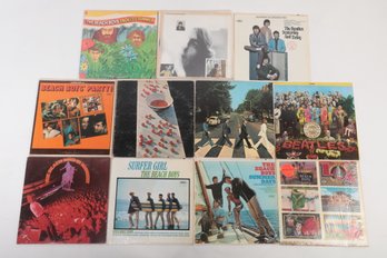 Grouping Of 11 Original Beach Boys & Beatles Vinyl LP Records