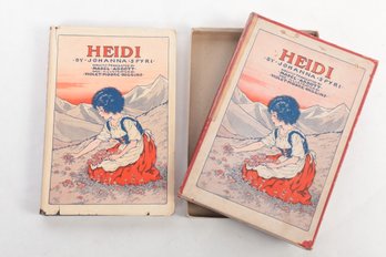 Pair Of Antique 1924 HEIDI Books By Johanna Spyri