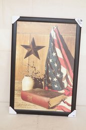 'God & Country' Framed Billy Jacobs Print On Board