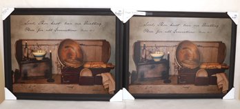 2 Framed Billy Jacobs Prints On Board 'Our Dwelling'
