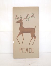 PEACE Reindeer Painting On Board