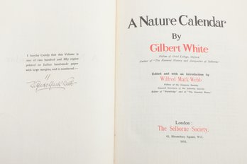 A Nature Calendar By Gilbert White Fellow Of Oriel College, Oxford. Author Of 'The Natural History And Antiqui