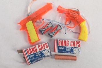 Pair Of Vintage Plastic Cap Guns With Bang Caps