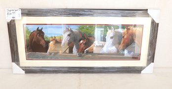 Framed 'Companions' Horse Heads Print
