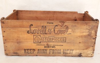 Vintage/Antique Lovell & Covel Chocolates Advertising Shipping Crate