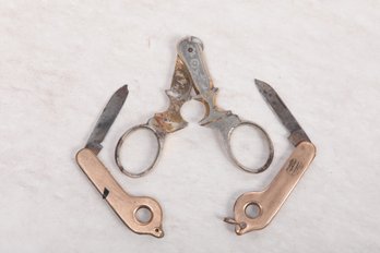 3 Cigar Cutters Late 1800's Early 1900's